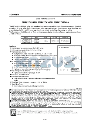 TMP87CH34 datasheet - CMOS 8-BIT MICROCONTROLLER