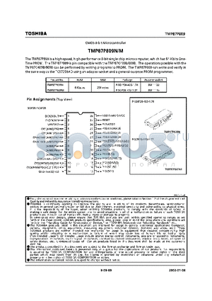 TMP87P809M datasheet - CMOS 8-bit Microcontroller