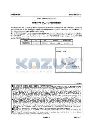 TMP87PH47U datasheet - CMOS 8-Bit Microcontroller