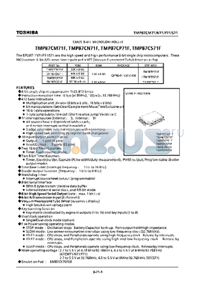 TMP87CS71F datasheet - CMOS 8-BIT MICROCONTROLLER