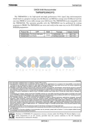 TMP88PS38 datasheet - CMOS 8-Bit Microcontroller