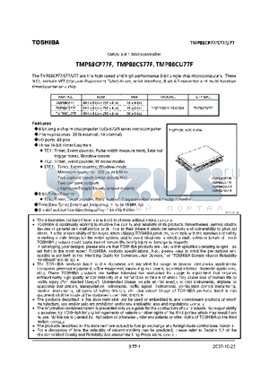 TMP88CU77F datasheet - CMOS 8-BIT MICROCONTROLLER