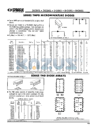 TMPD2835 datasheet - SERIES TMPD MICROMINIATURE DIODES