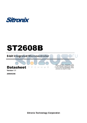 ST2608B datasheet - 8-bit Integrated Microcontroller