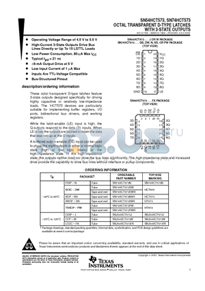 SN74HCT573DBR datasheet - OCTAL TRANSPARENT D-TYPE LATCHES WITH 3-STATE OUTPUTS