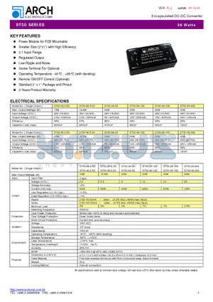 ST30 datasheet - Encapsulated DC-DC Converter