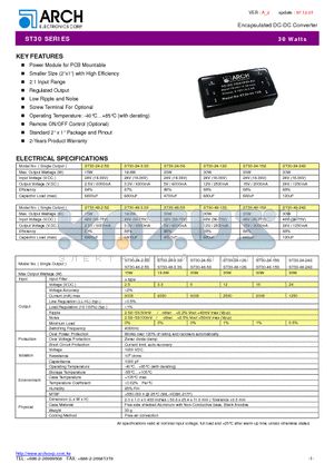 ST30-24-12D datasheet - Encapsulated DC-DC Converter
