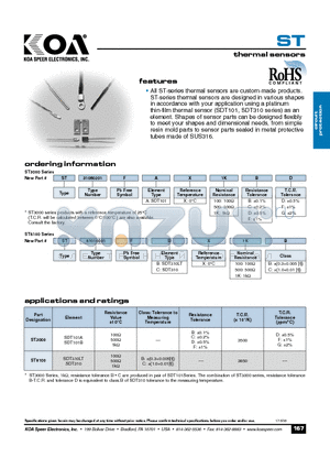 ST3000 datasheet - thermal sensors