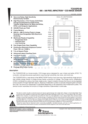 TC253SPD-B0 datasheet - 680 x 500 PIXEL IMPACTRON CCD IMAGE SENSOR