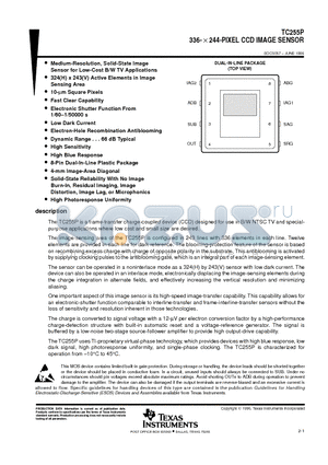 TC255P datasheet - 336-  244-pixel ccd image sensor