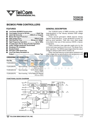 TC25C25EPE datasheet - BICMOS PWM CONTROLLERS