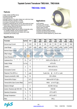 TMQ1000A datasheet - Topstek Current Transducer