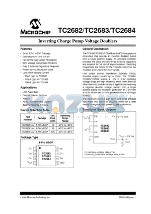 TC2682 datasheet - Inverting Charge Pump Voltage Doublers