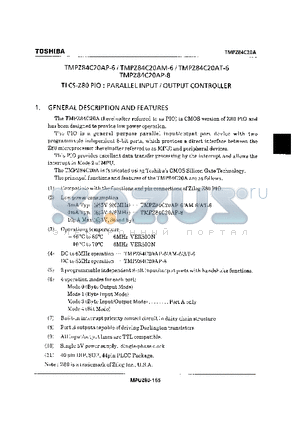 TMPZ84C20AM-6 datasheet - TLCS-Z80 PIO : PARALLEL INPUT / OUTPUT CONTROLLER