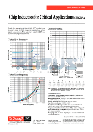 ST312RAA10N_LZ datasheet - Chip Inductors for Critical Applications