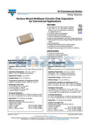 VJ0402A102BFQAC datasheet - Surface Mount Multilayer Ceramic Chip Capacitors for Commercial Applications