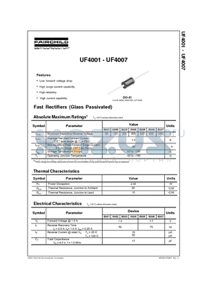 UF4002 datasheet - Fast Rectifiers