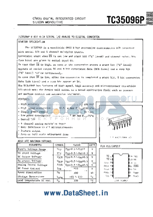 TC35096P datasheet - C2MOS DIGITAL INTEGRATED CIRCUIT SILICON MONOLITHIC