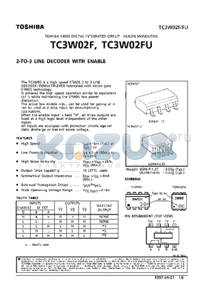 TC3W02F datasheet - 2-TO-3 LINE DECODER WITH ENABLE