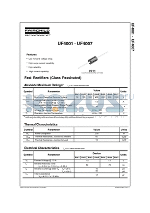 UF4005 datasheet - Fast Rectifiers