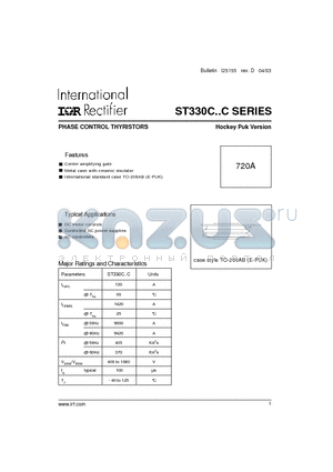 ST330C04C2 datasheet - PHASE CONTROL THYRISTORS