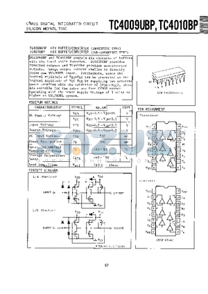 TC4009UBP datasheet - C-2MOS DIGITAL INTEGRATED CIRCUIT SILICON MONOLITHIC