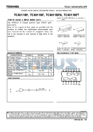 TC4011BF datasheet - QUAD 2 INPUT NAND GATE