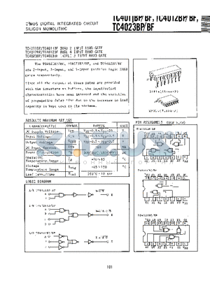 TC4011BF datasheet - C2MOS DIGITAL INTEGRATED CIRCUIT SILICON MONOLITHIC