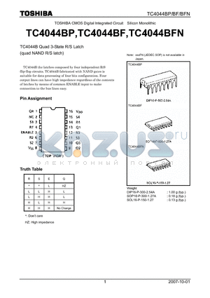 TC4044BF datasheet - Quad 3-State R/S Latch