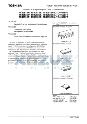 TC4051BF datasheet - Multiplexer/Demultiplexe