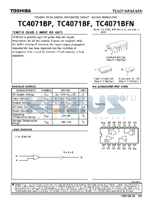 TC4071B datasheet - QUAD 2 INPUT OR GATE