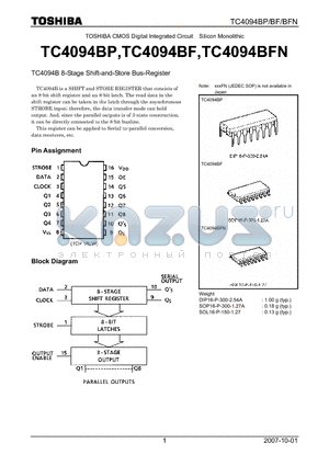 TC4094BF datasheet - 8-Stage Shift-and-Store Bus-Register