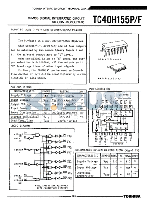 TC40H155P datasheet - CMOS DIGITAL INTEGRATED CIRCUIT CILICON MONOLITHIC