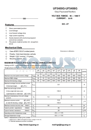 UF5402G datasheet - Glass Passivated Rectifiers