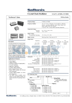 ST4139A datasheet - Crystal Clock Oscillator