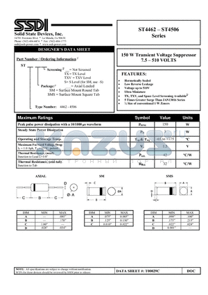 ST4462 datasheet - 150 W Transient Voltage Suppressor