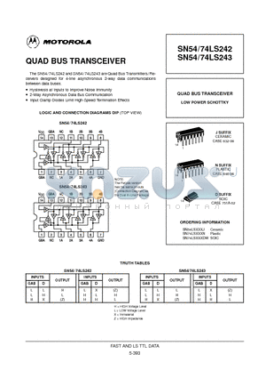 SN74LS242 datasheet - QUAD BUS TRANSCEIVER