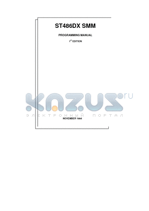 ST486 datasheet - PROGRAMMING MANUAL