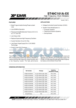 ST49C101ACF8-03 datasheet - High Frequency Clock Multiplier