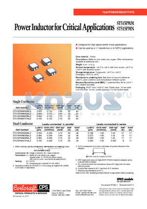 ST515PMM101MLZ datasheet - Power Inductor for Critical Applications
