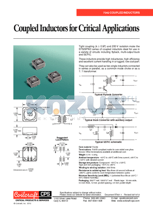 ST526PND124MLZ datasheet - Coupled Inductors for Critical Applications