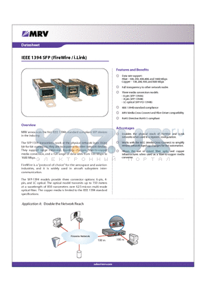 SFP-1394A datasheet - IEEE 1394 SFP (FireWire / i.Link)