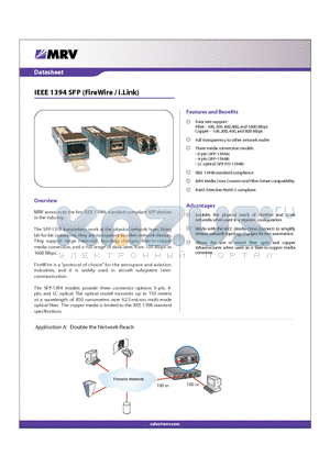 SFP-1394B datasheet - IEEE 1394 SFP (FireWire / i.Link)