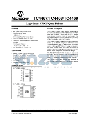 TC4467_13 datasheet - Logic-Input CMOS Quad Drivers