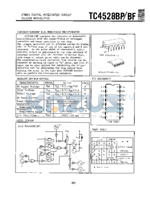 TC4528BF datasheet - CMOS DIGITAL INTEGRATED CIRCUIT SILICON MONOLITHIC