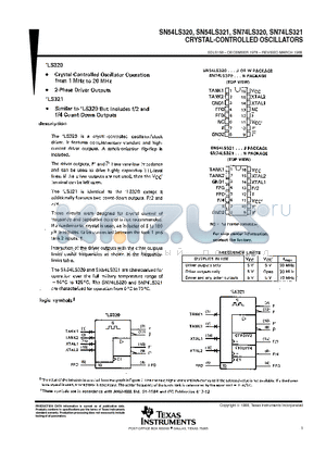 SN74LS320N datasheet - CRYSTAL-CONTROLLED OSCILLATORS