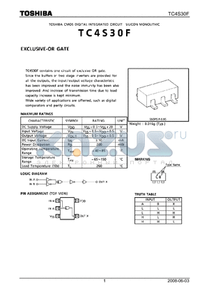 TC4S30F_08 datasheet - EXCLUSIVE-OR GATE