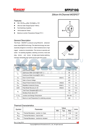 SFP3710G datasheet - Silicon N-Channel MOSFET