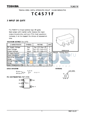 TC4S71F datasheet - 2 INPUT OR GATE