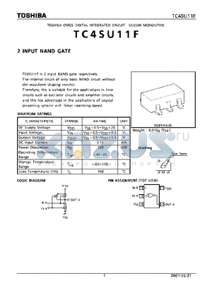 TC4SU11F_01 datasheet - 2 INPUT NAND GATE
